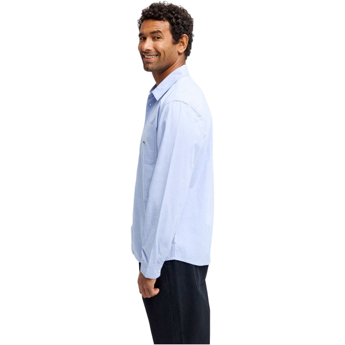2026 Quiksilver Mens Diamond Chambray Shirt EQYWT04666 - Ashley Blue